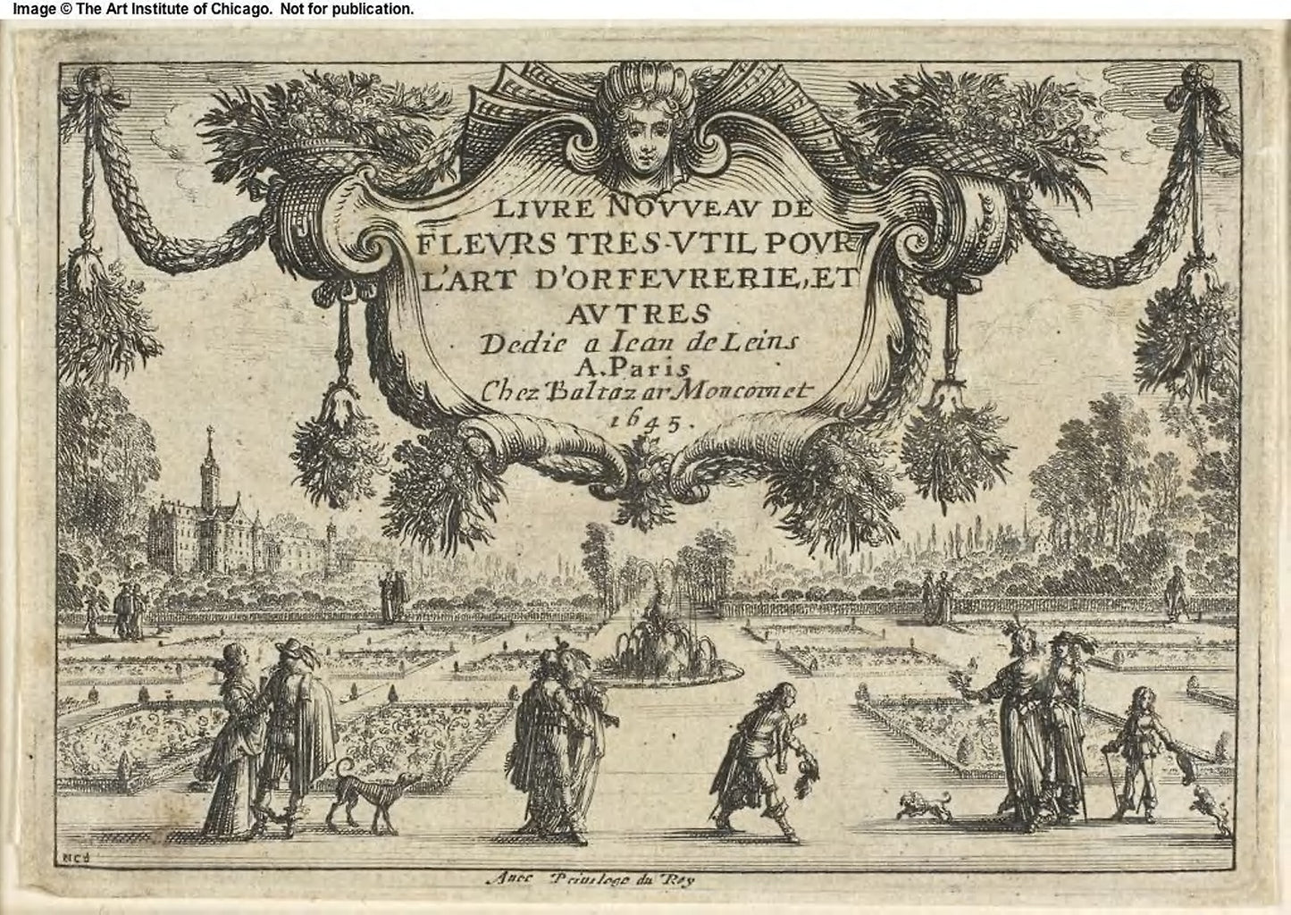 Title page, from Livre Nouveau de Fleurs Tres-Util - Nicolas Cochin (French, 1610-1686), Poster Print Wall Art