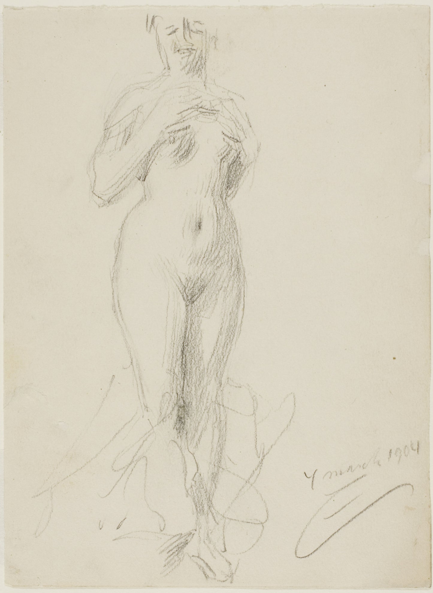 Standing Female Nude - Anders Zorn, Poster Print Wall Art