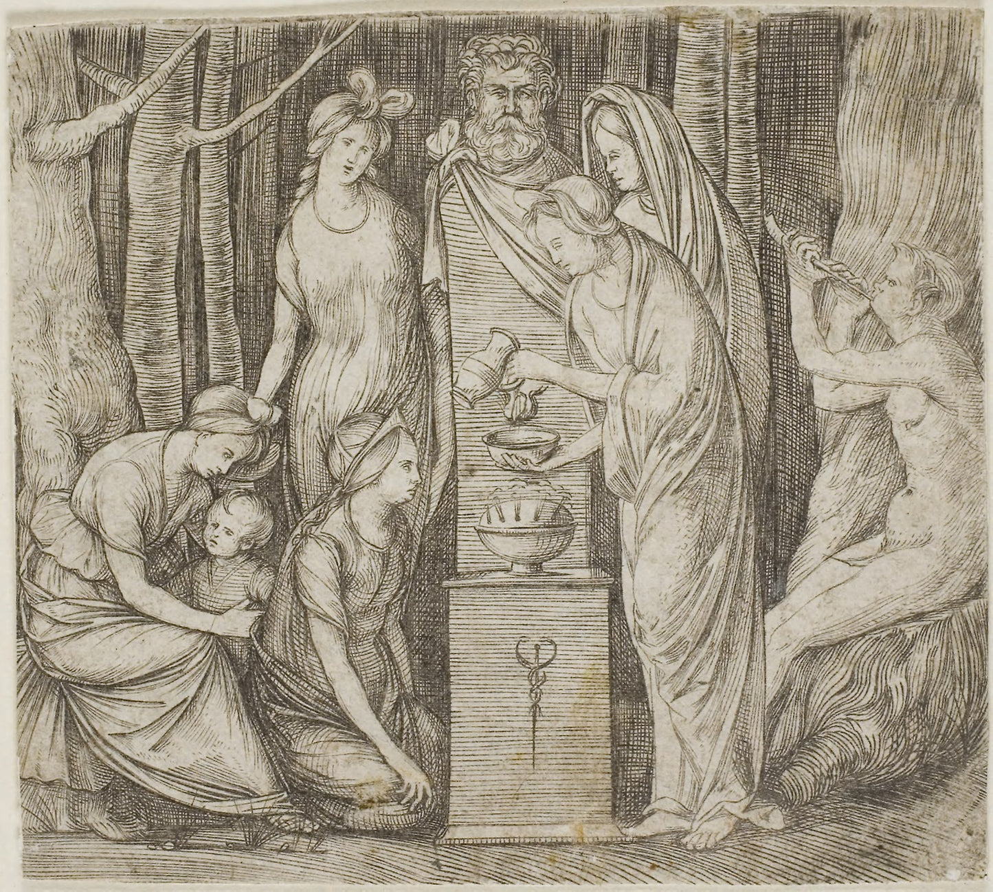 Sacrifice to Priapus, the smaller plate - Jacopo de' Barbari, Poster Print Wall Art