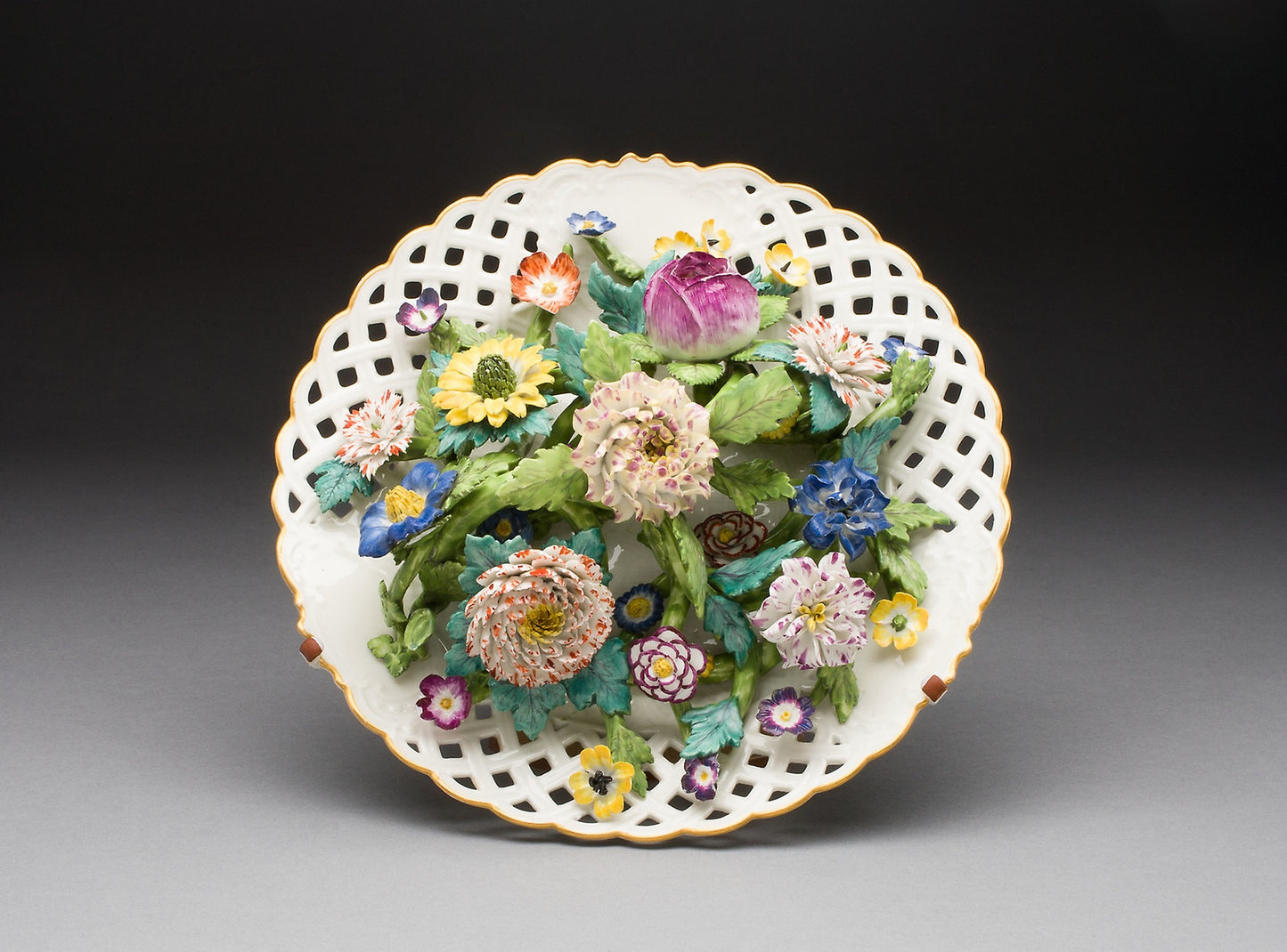 Plate with Applied Flowers - Meissen Porcelain Manufactory, Poster Print Wall Art