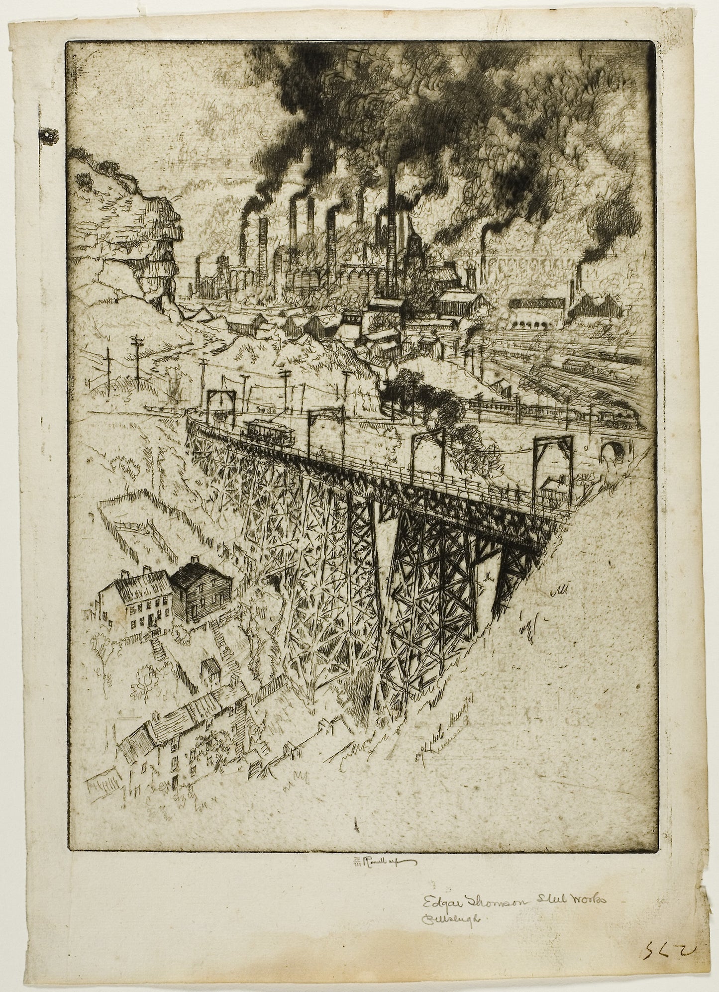 Edgar Thompson Works, Bessemer - Joseph Pennell, Poster Print Wall Art