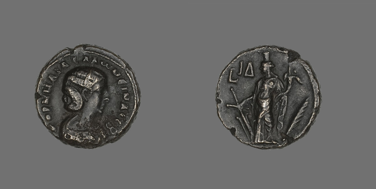 Coin Portraying Empress Salonina - Roman, minted in Alexandria, Egypt, Poster Print Wall Art