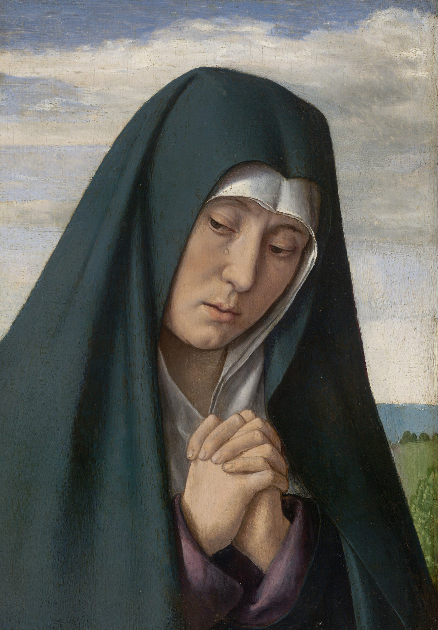 Fragment from Christ Carrying the Cross - Mourning Virgin - Jean Hey, known as the Master of Moulins, Poster Print Wall Art