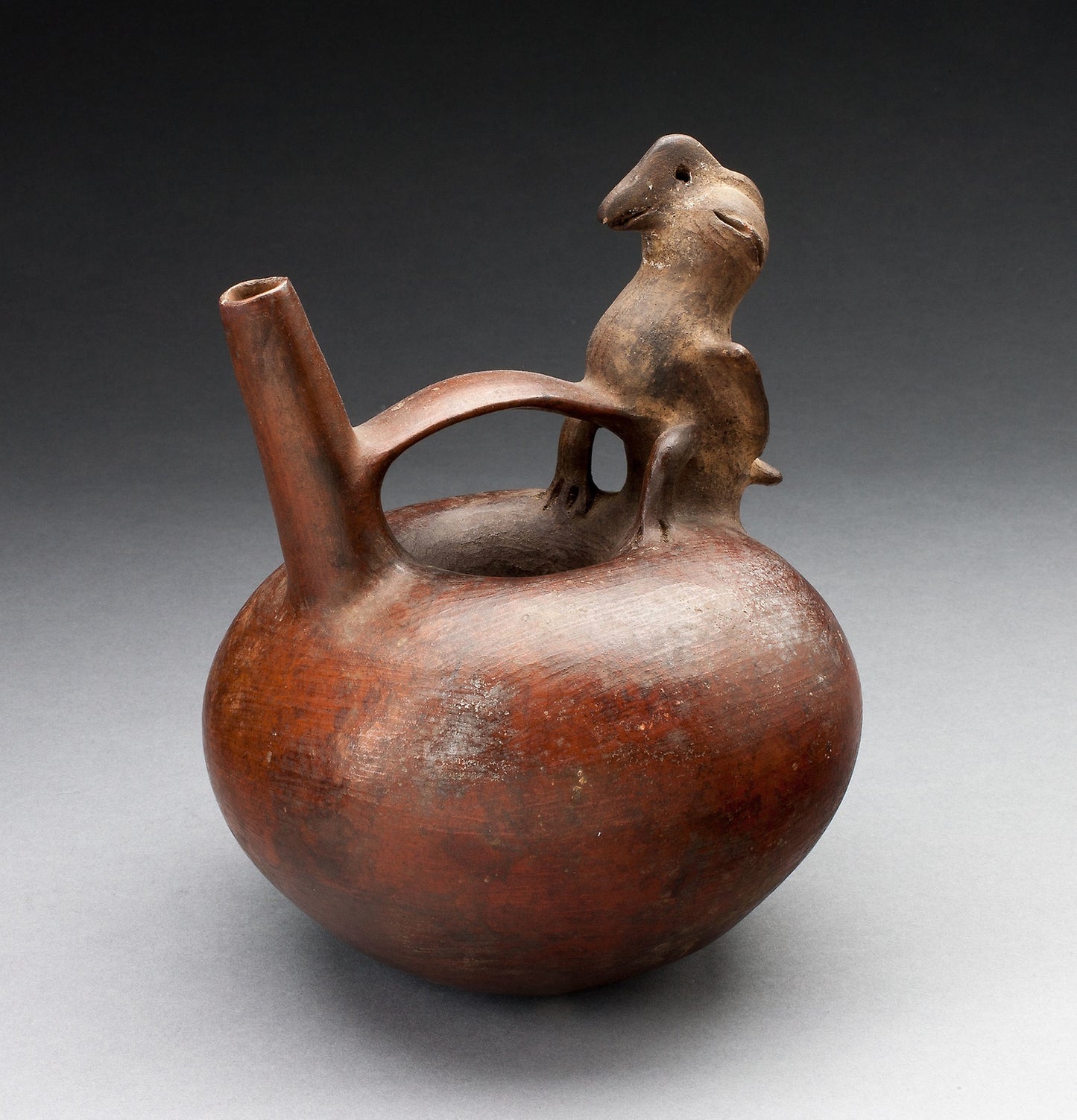 Single Spout Vessel with Bird Attached to Strap Handle - Salinar, Poster Print Wall Art