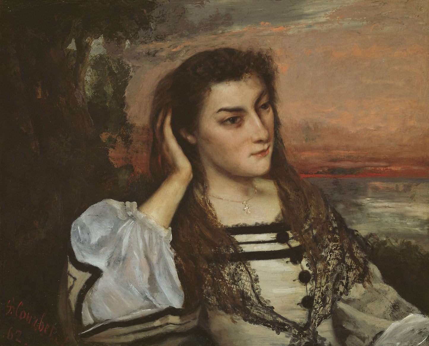 Rêverie (Portrait of Gabrielle Borreau) - Gustave Courbet, Poster Print Wall Art