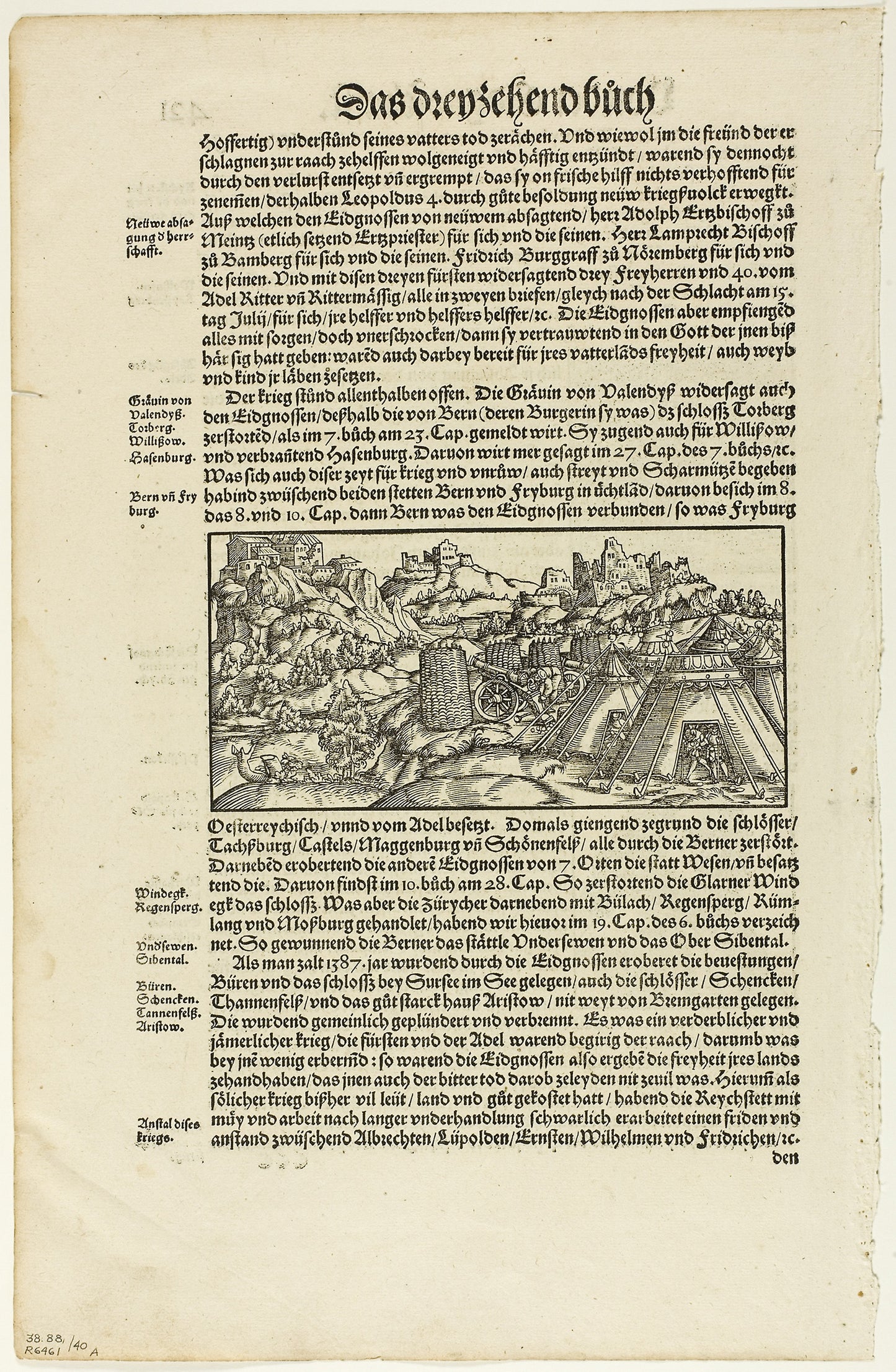 Illustration from Gemeiner loblicher Eydgnoschaft Chronick, plate 40 from Woodcuts from Books of the XVI Century - Unknown Artist (Swiss, 16th century), Poster Print Wall Art