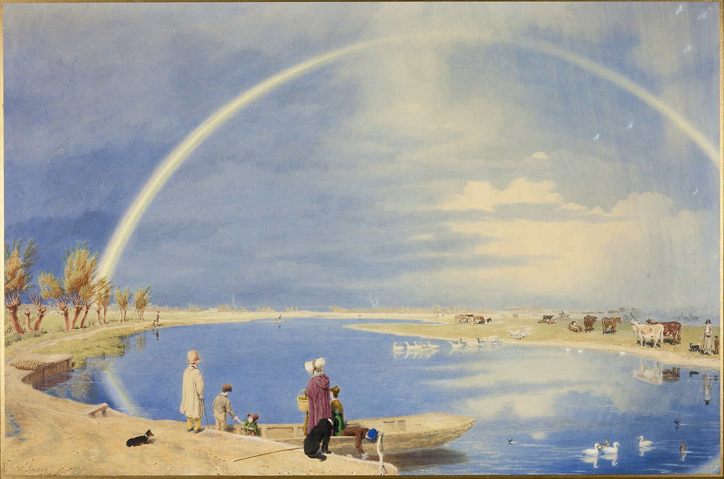 An April Shower - A View from Binsey Ferry Near Oxford, Looking Towards Port Meadow and Godstow - William Turner, Poster Print Wall Art