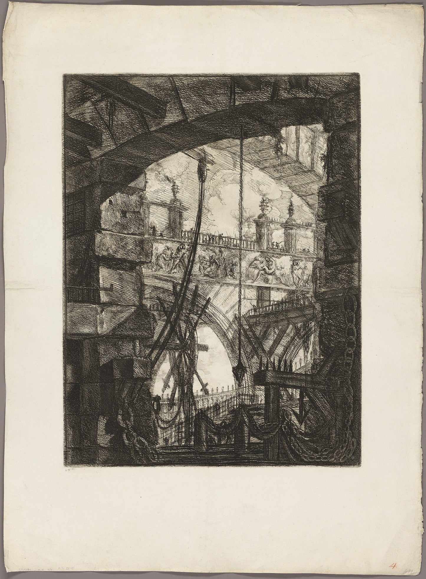 The Grand Piazza, plate 4 from Imaginary Prisons - Giovanni Battista Piranesi, Poster Print Wall Art