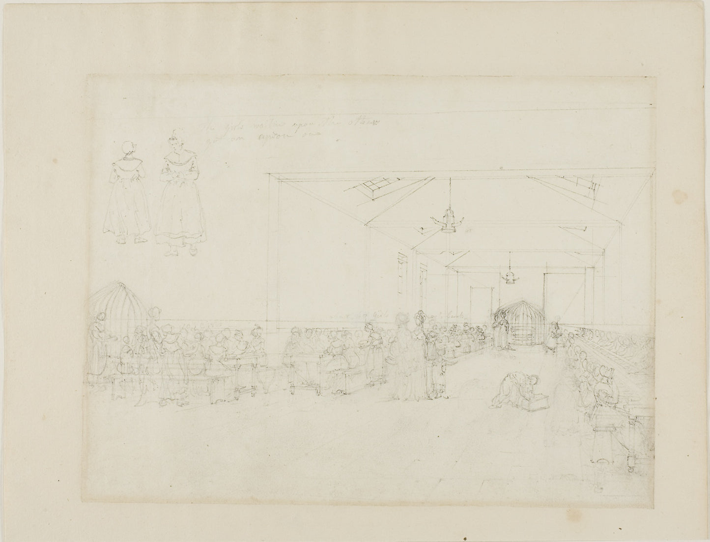 Study for Dining Hall, Asylum - Augustus Charles Pugin (English, born France, 1762-1832), Poster Print Wall Art
