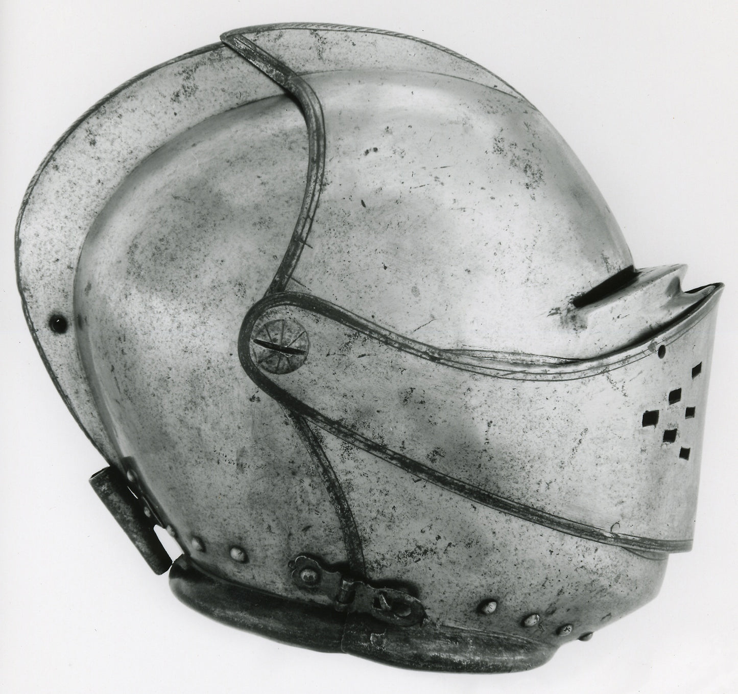 Close Helmet for Foot Tournament at the Barriers: Italian, Milan, Poster Print Wall Art