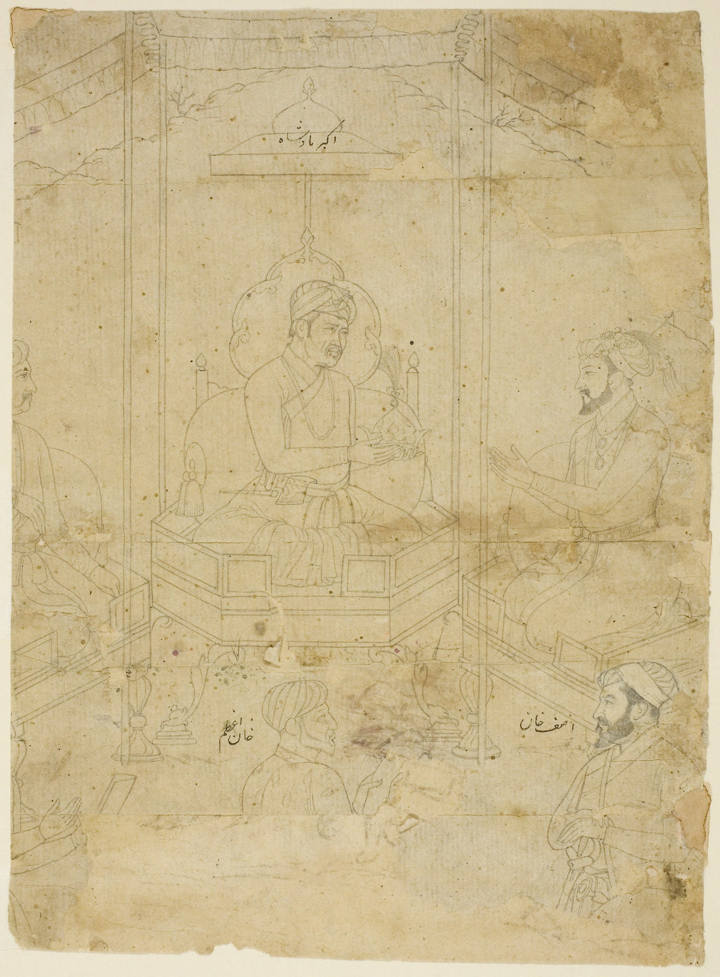 Akbar Offering Timur's Crown to Shah Jahan - India, Poster Print Wall Art