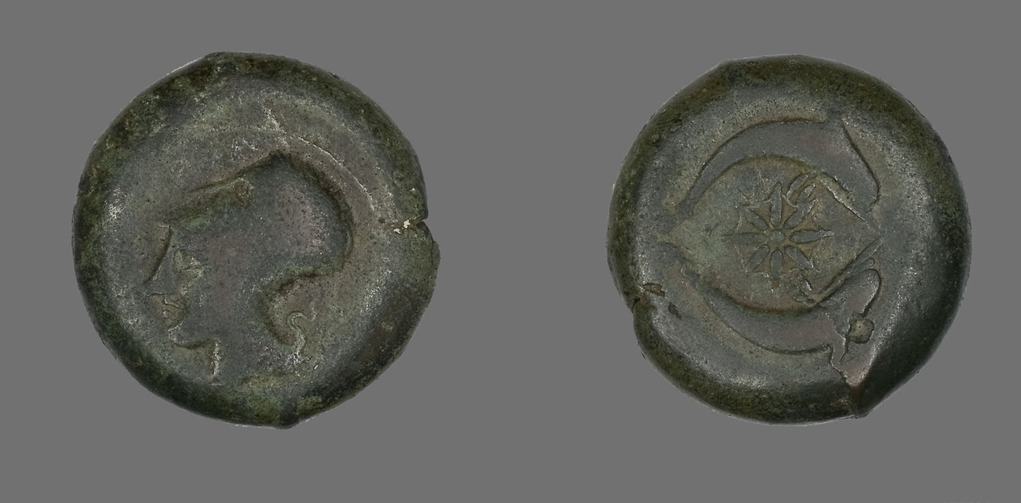 Coin Depicting the Goddess Athena - Greek, minted in Syracuse, Poster Print Wall Art