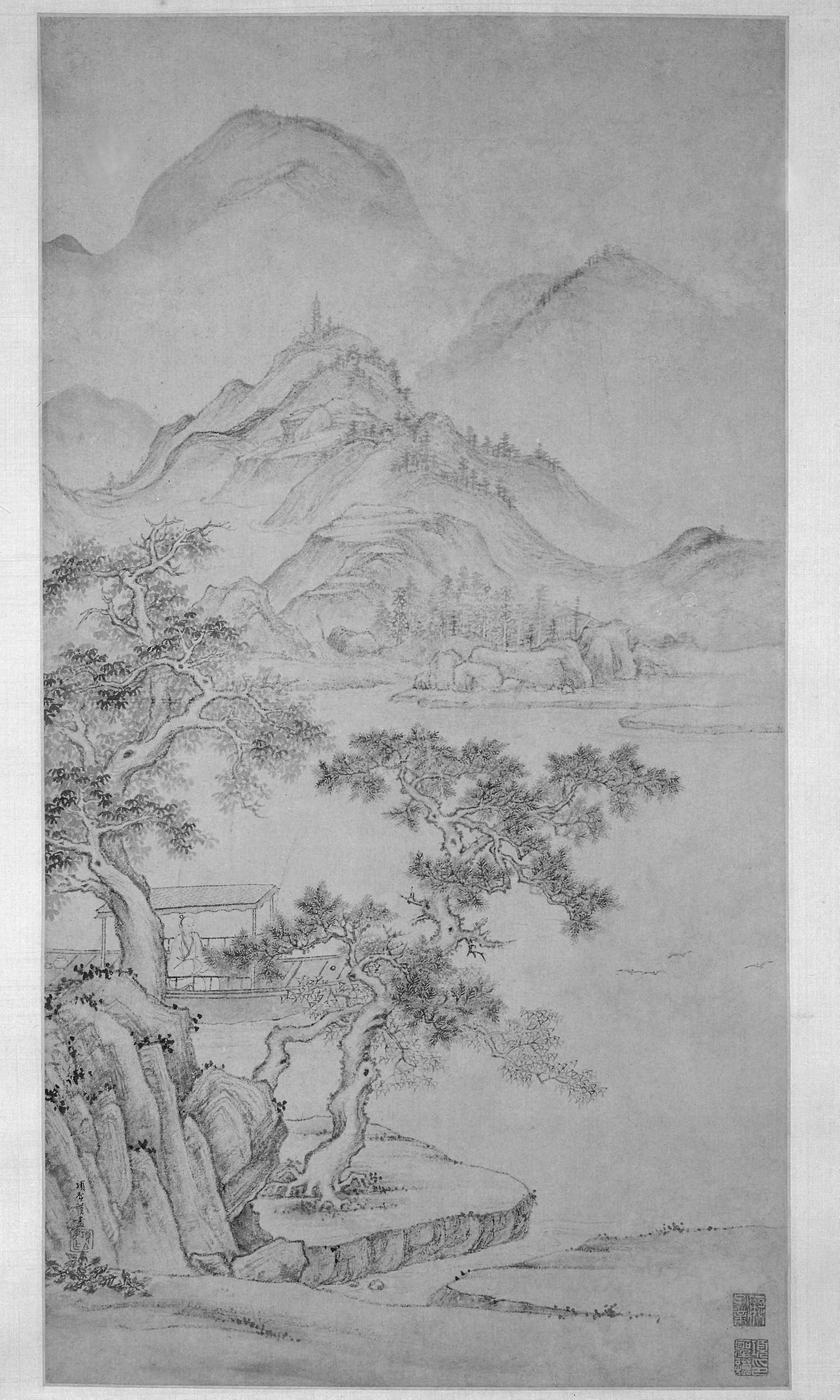 River and Mountain Landscape - Xiang Shengmo, Poster Print Wall Art