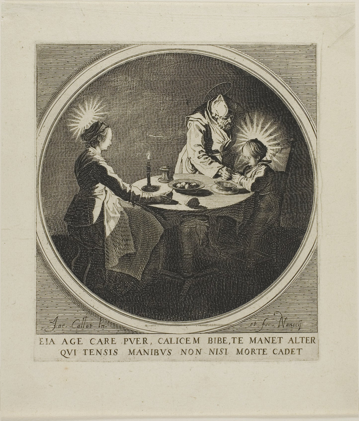 The Holy Family at Table - Jacques Callot, Poster Print Wall Art