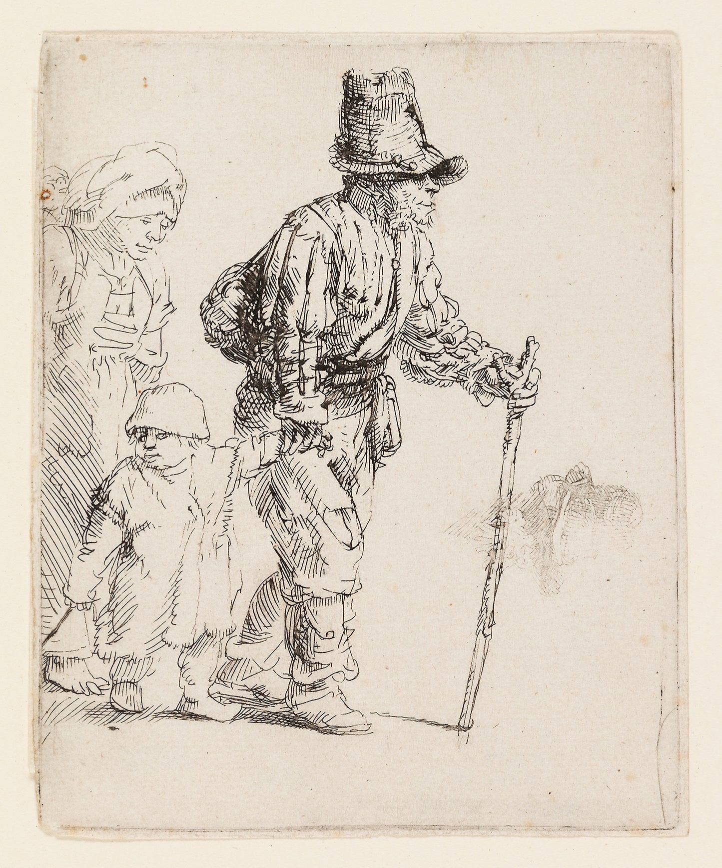 Peasant Family on the Tramp - Rembrandt van Rijn, Poster Print Wall Art