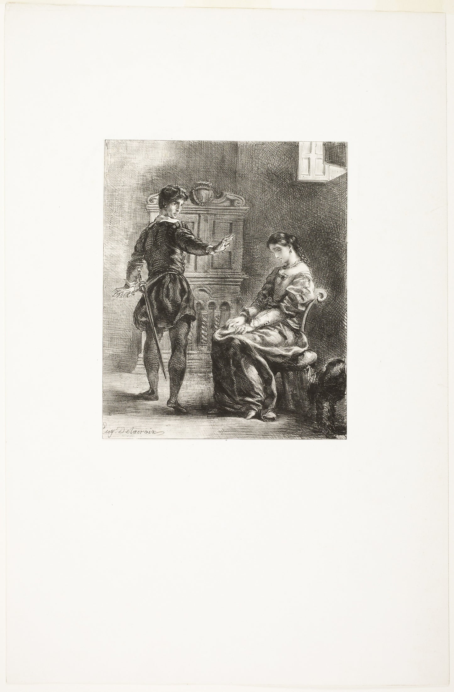 Hamlet and Ophelia - Eugène Delacroix, Poster Print Wall Art