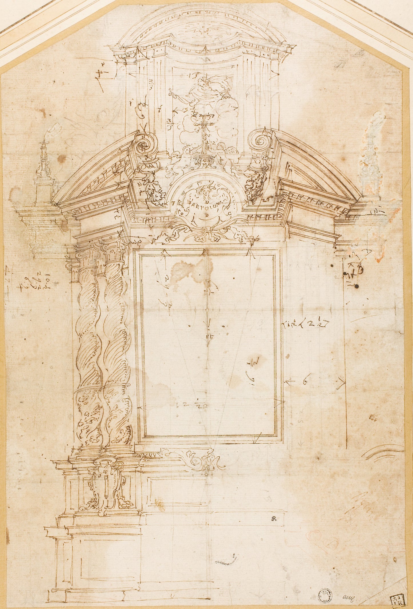 Sketch for an Altar of Saint Bartholomew - Attributed to Andrea Pozzo (Italian, 1642-1709), Poster Print Wall Art