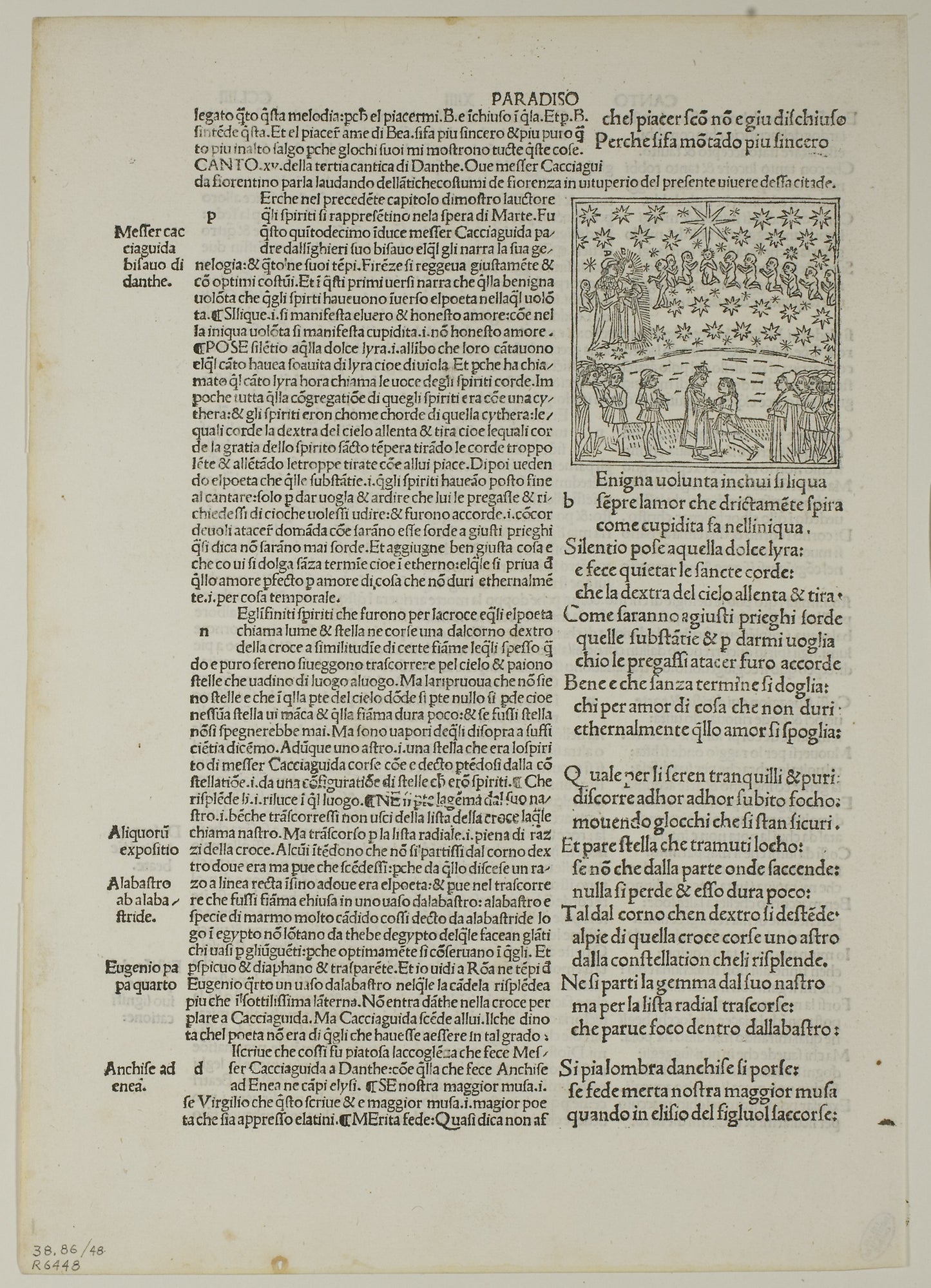 Paradise - Canto XV (Fifth Heaven, Sphere of Mars) from Divina Commedia (Divine Comedy), Plate 48 from Woodcuts from Books of the 15th Century - Unknown Artist (Venice, late 15th century), Poster Print Wall Art