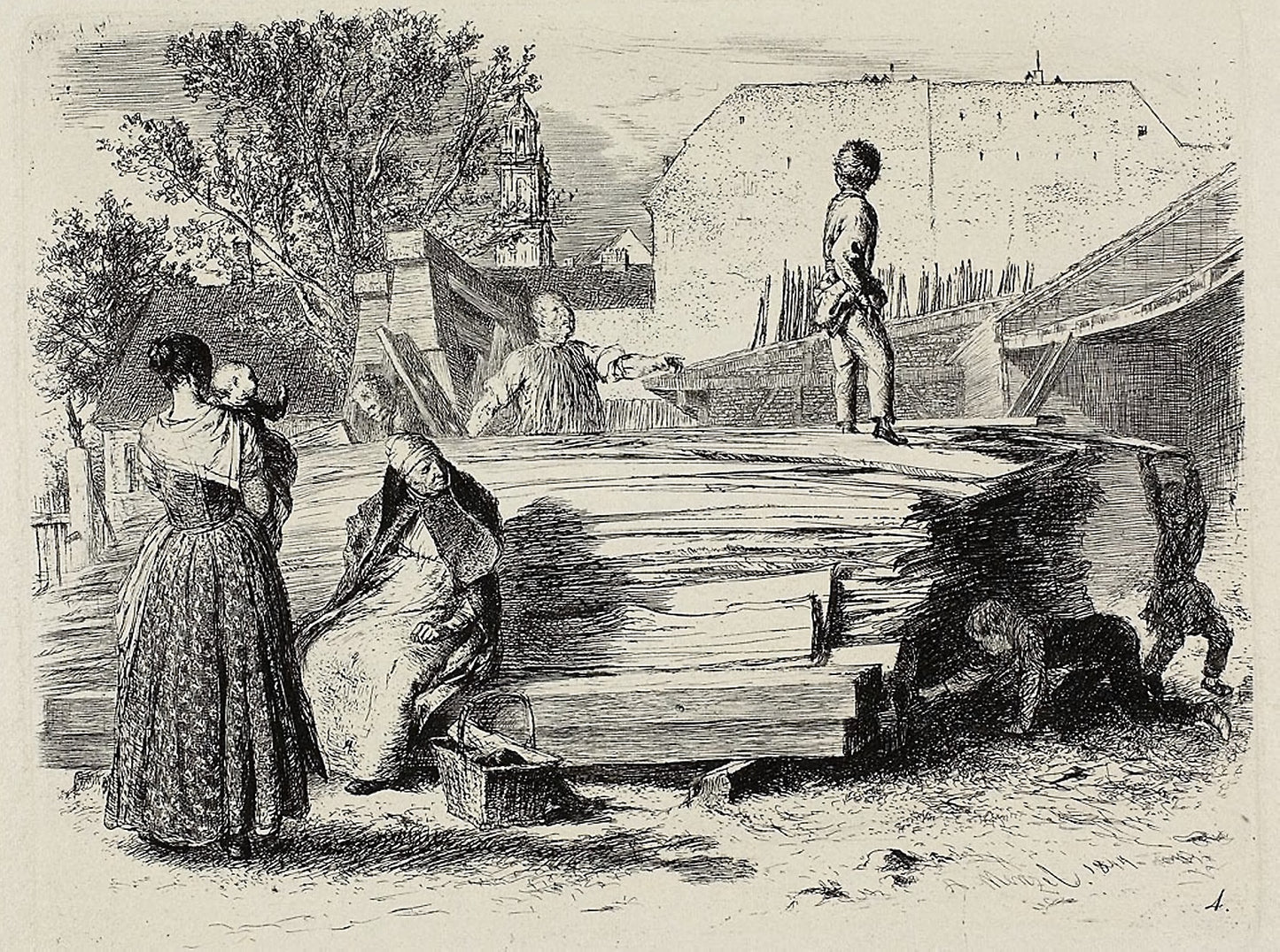 Plate four, from Radierversuche: Adolph Menzel, Poster Print Wall Art
