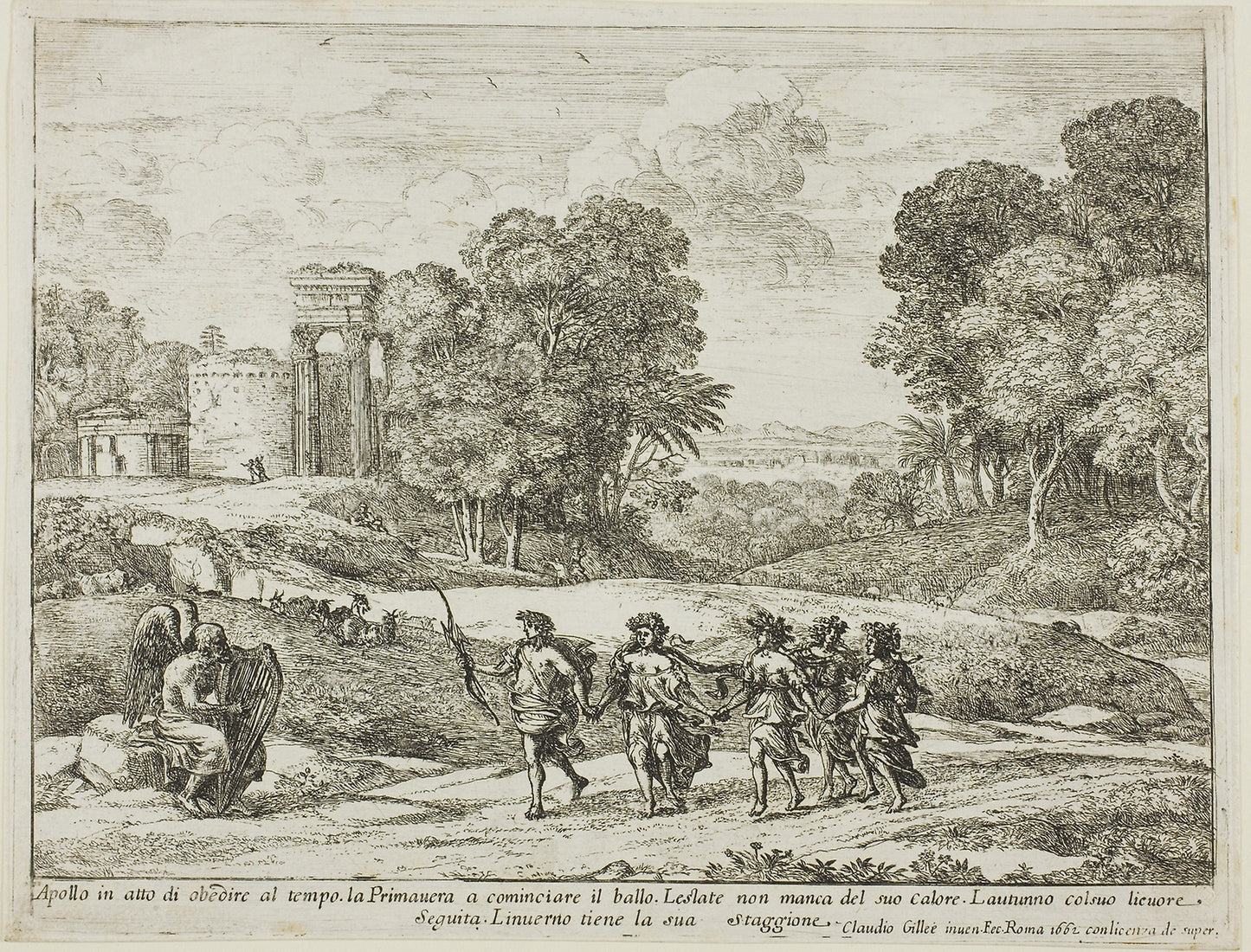 Time, Apollo and the Seasons - Claude Lorrain, Poster Print Wall Art