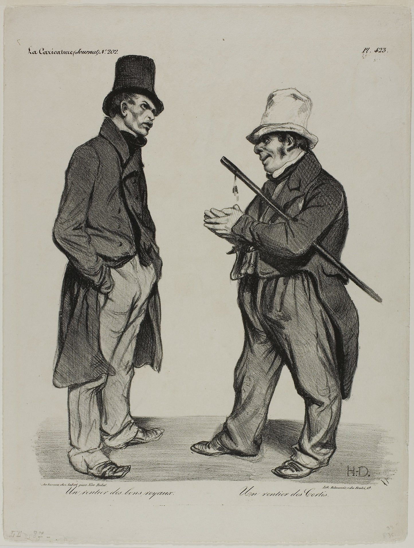 An Investor of Spanish Cortes Bonds. An Investor of Spanish Government Bonds, plate 423 - Honoré Victorin Daumier, Poster Print Wall Art