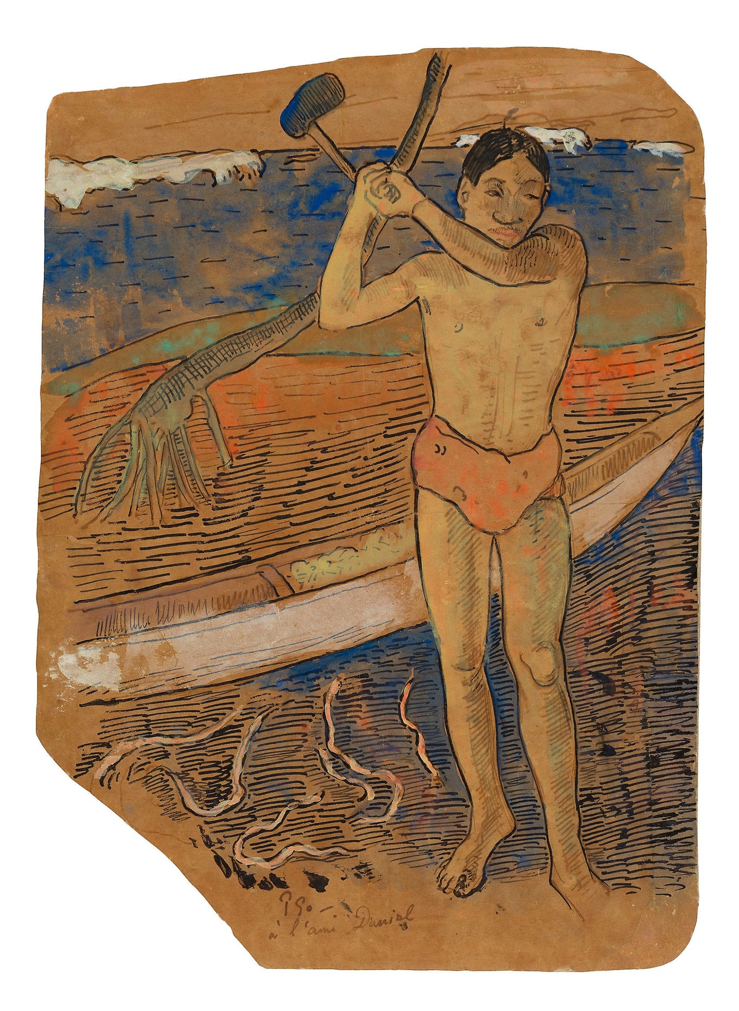 Man with an Ax - Paul Gauguin, Poster Print Wall Art