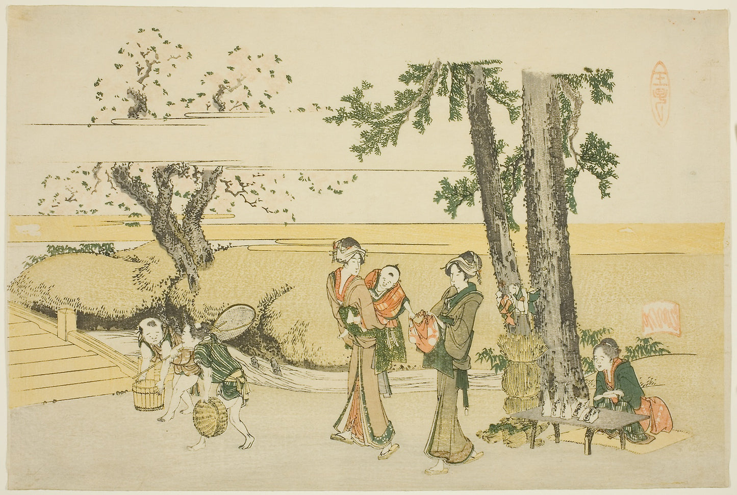 A Wayside Scene (Oji) - Katsushika Hokusai ?? ?? , Poster Print Wall Art