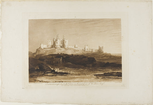 Dunstanborough Castle, plate 14 from Liber Studiorum: Joseph Mallord William Turner (English, 1775-1851),16x12"(A3) Poster