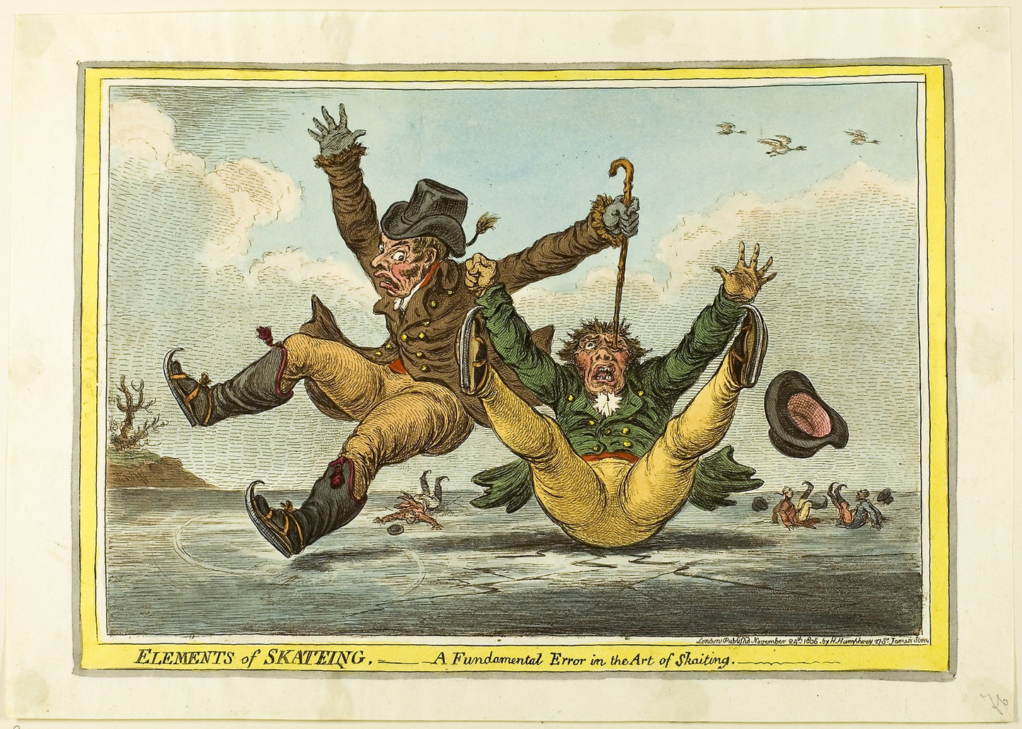 Elements of skateing: A fundamental Error in the Art of Skaiting: James Gillray (English, 1756-1815),16x12"(A3) Poster