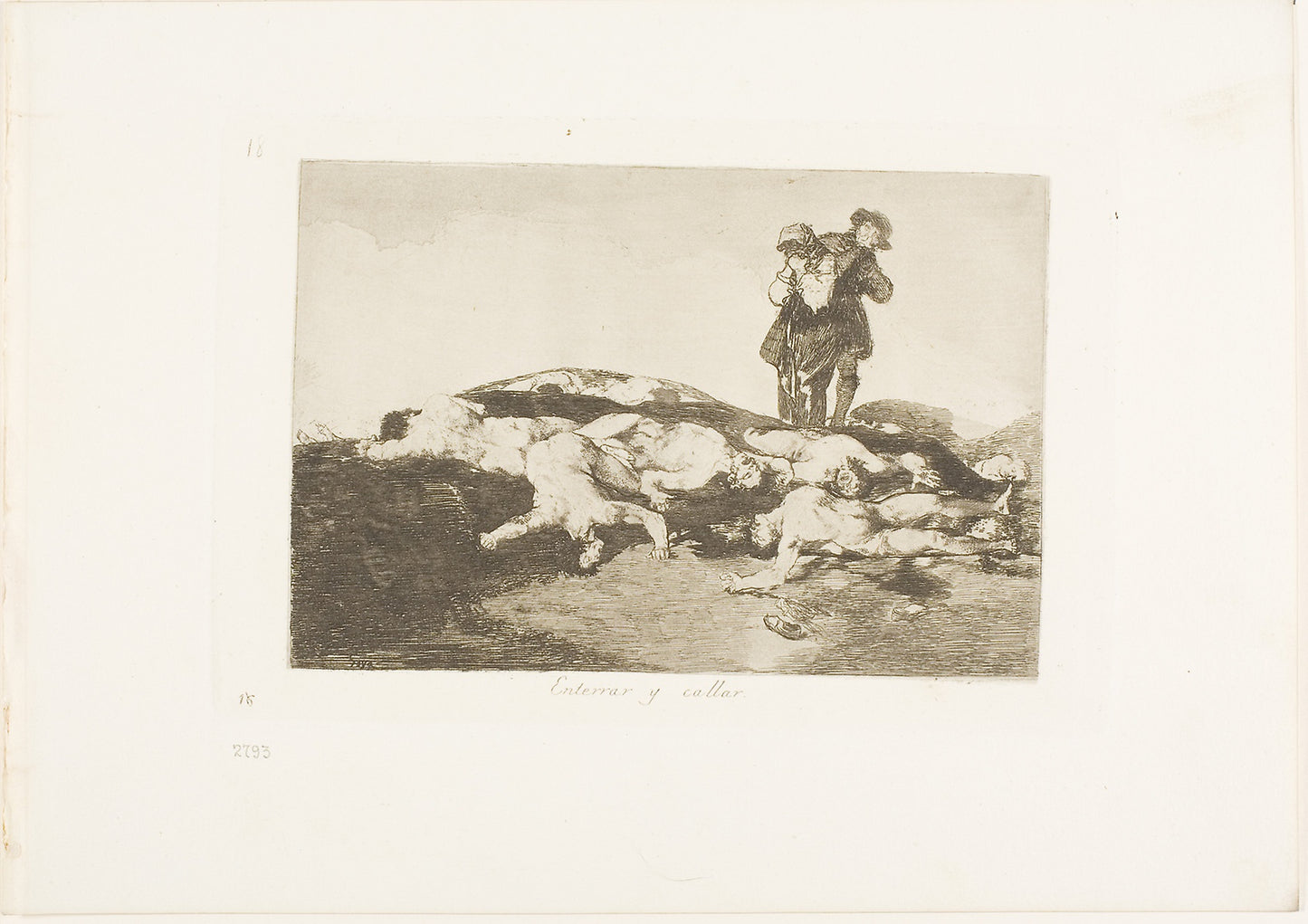 Bury them and keep quiet, plate 18 from The Disasters of War - Francisco José de Goya y Lucientes, Poster Print Wall Art