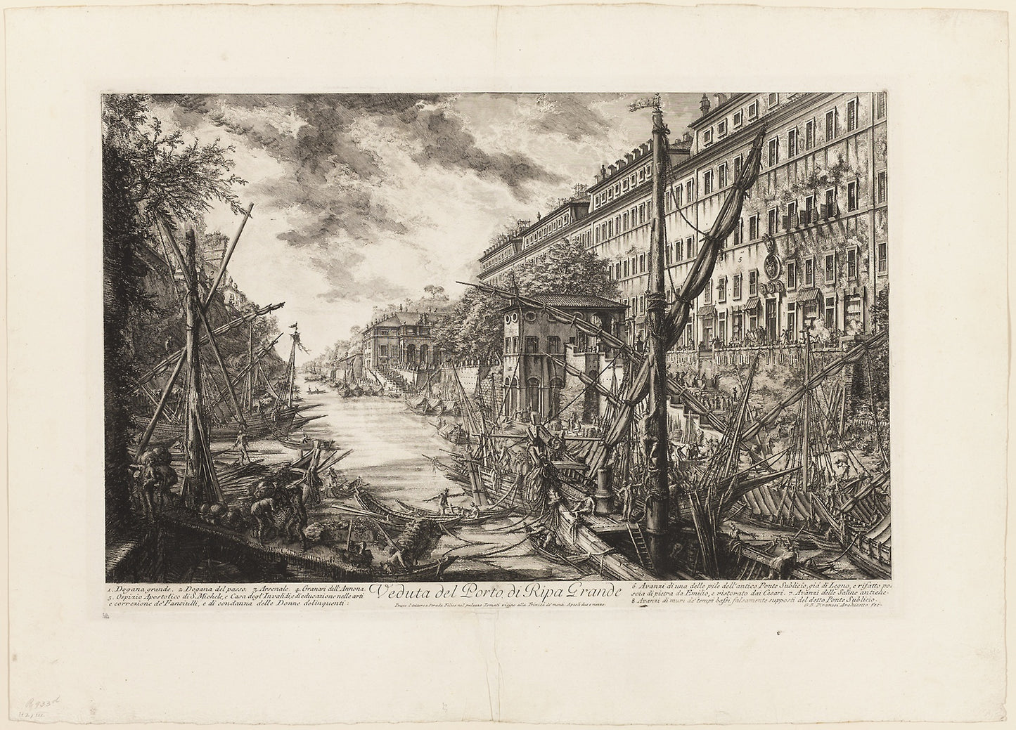 View of the Port of Ripa Grande, from Views of Rome - Giovanni Battista Piranesi, Poster Print Wall Art