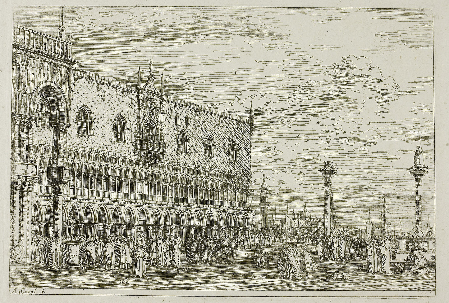 la Piera del Band V, from Vedute - Canaletto, Poster Print Wall Art