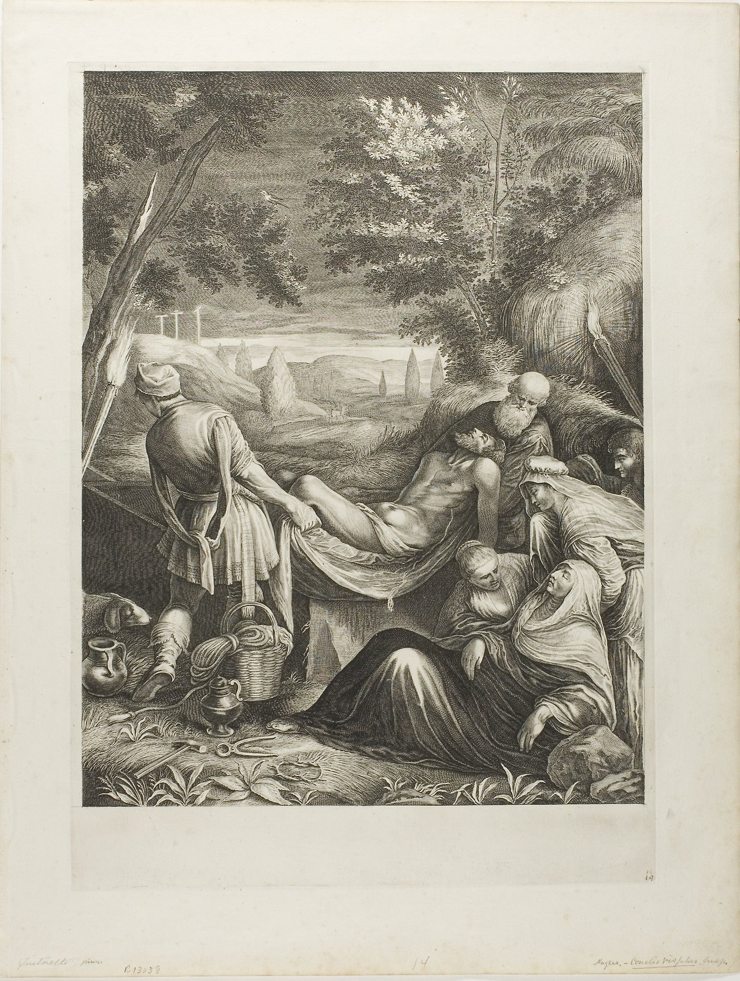 The Entombment - Cornelis Visscher , Poster Print Wall Art