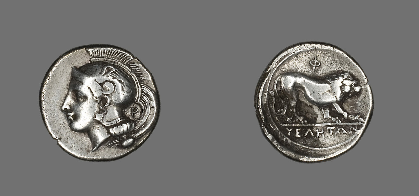 Stater (Coin) Depicting the Goddess Athena - Greek, Poster Print Wall Art