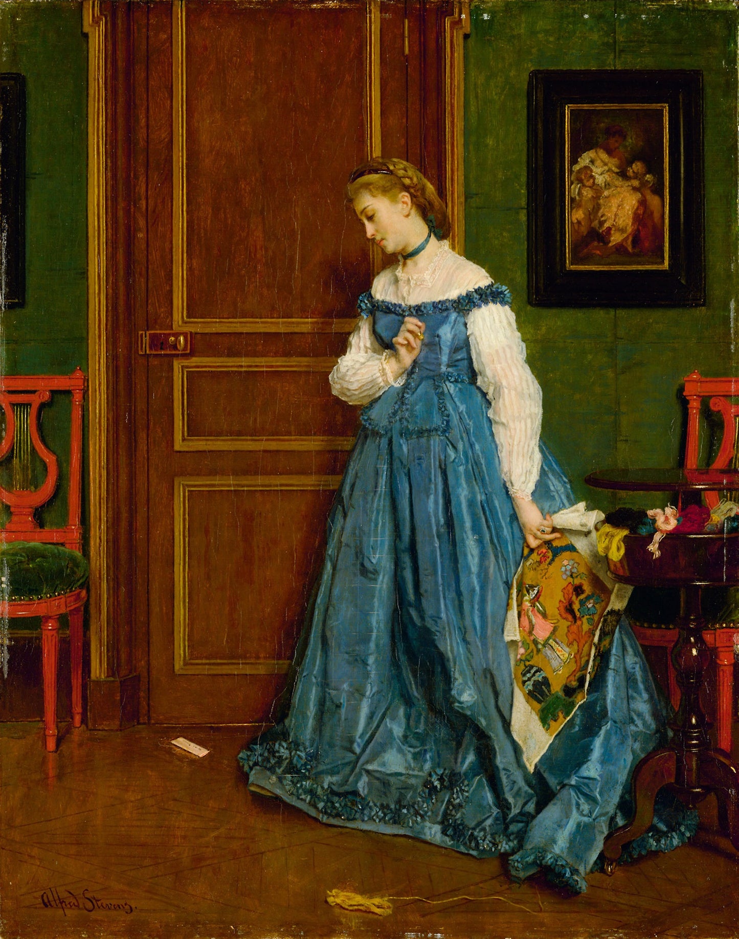 Hesitation (Madame Monteaux?) - Alfred Stevens, Poster Print Wall Art