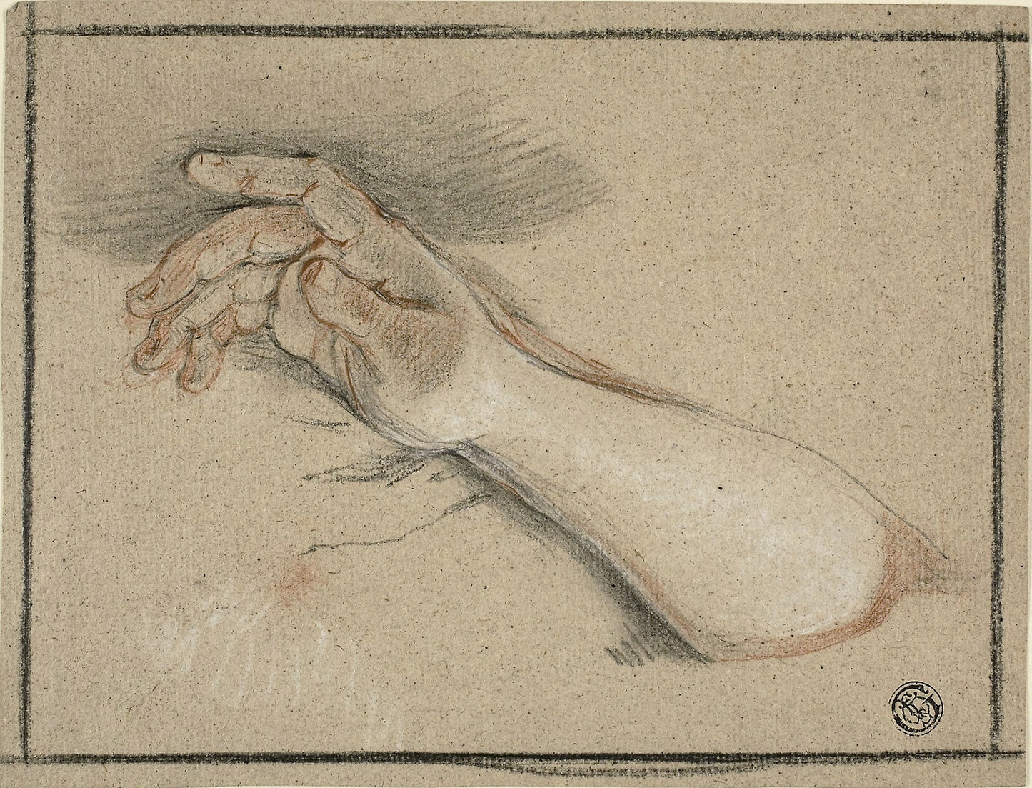 Hand and Forearm - possibly Antoine Coypel, Poster Print Wall Art