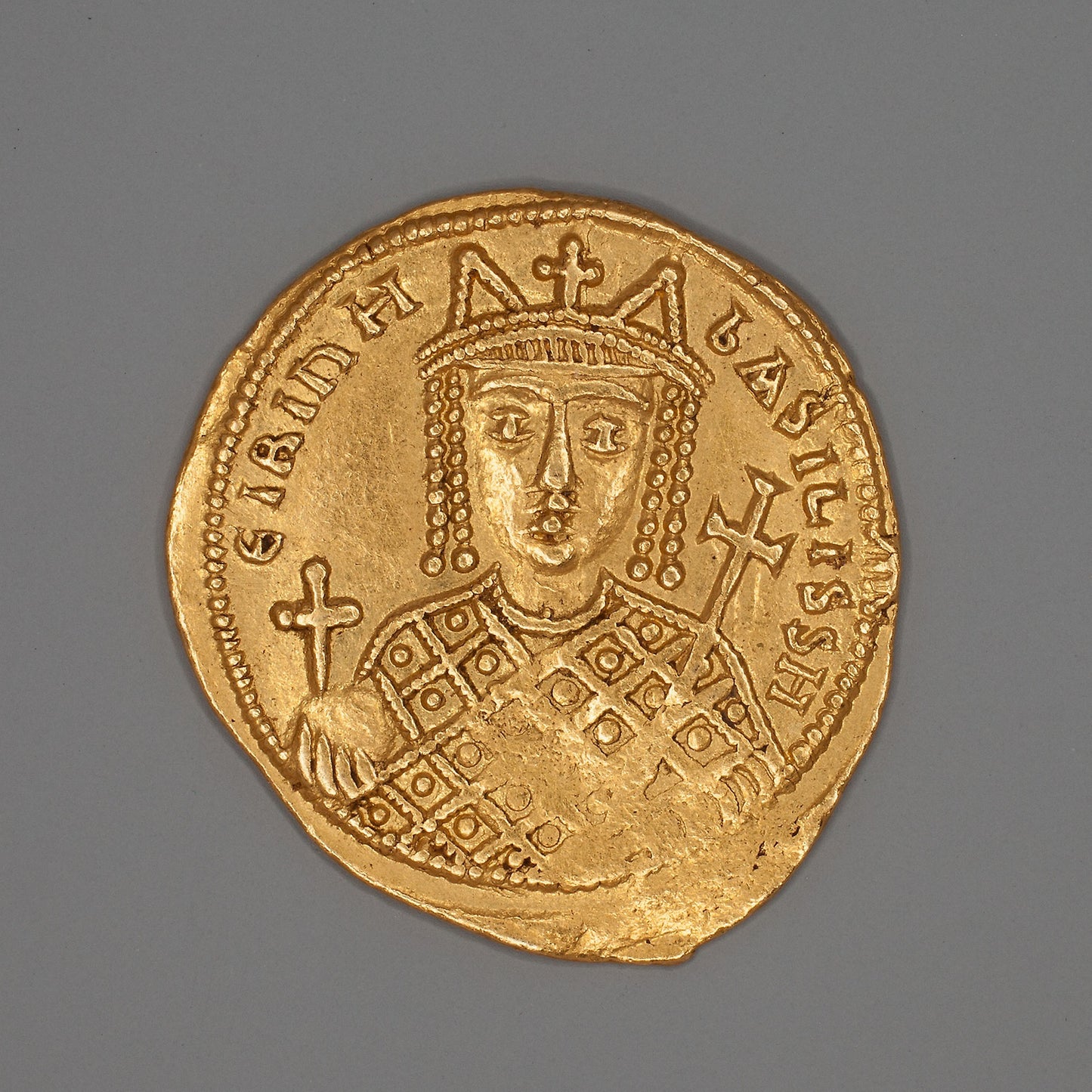 Solidus (Coin) of Empress Irene - Byzantine, minted in Constantinople, Poster Print Wall Art