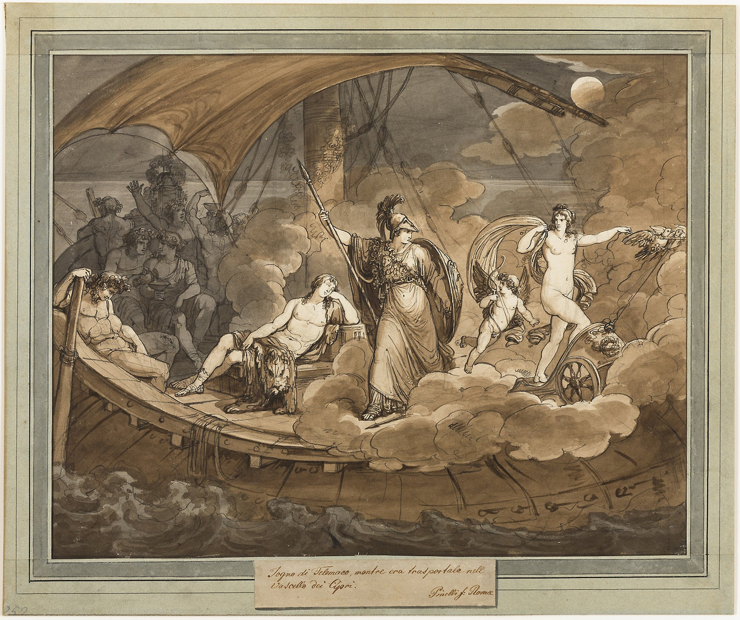 The Dream of Telemachus, from The Adventures of Telemachus, Book 4 - Bartolomeo Pinelli, Poster Print Wall Art
