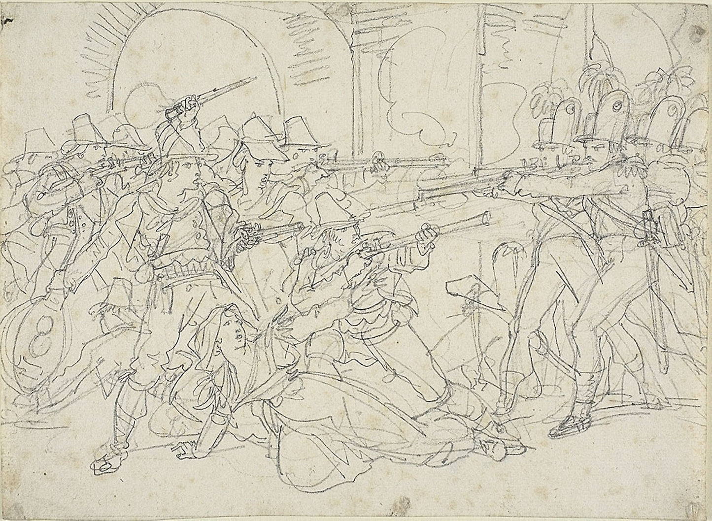Study for Events of the Life of Massaroni, an Italian Bandit - Bartolomeo Pinelli, Poster Print Wall Art