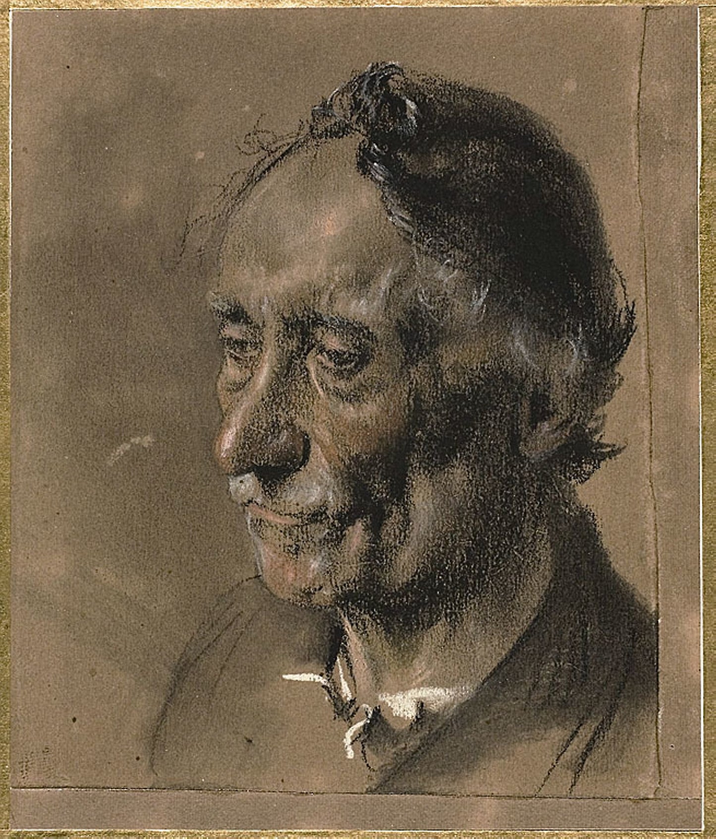 Head of an Old Man: Adolph Menzel, Poster Print Wall Art