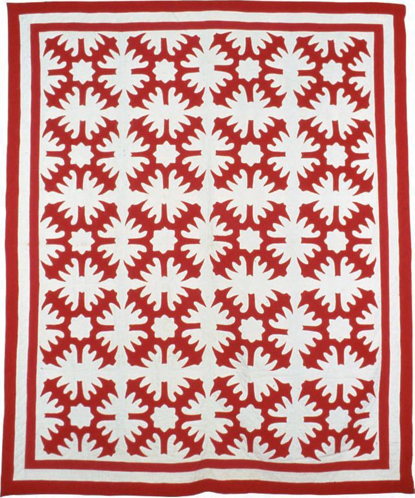 Bedcover (Star and Oak Leave Motif) - United States, Wisconsin, Rochester, Poster Print Wall Art