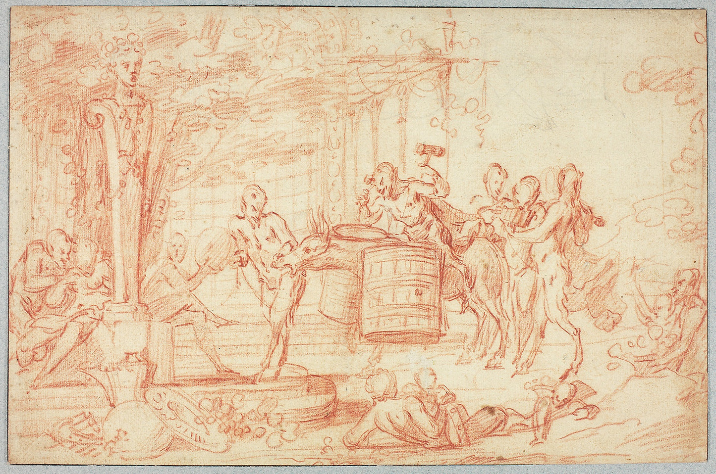 Bacchanal - Attributed to Claude Gillot, Poster Print Wall Art