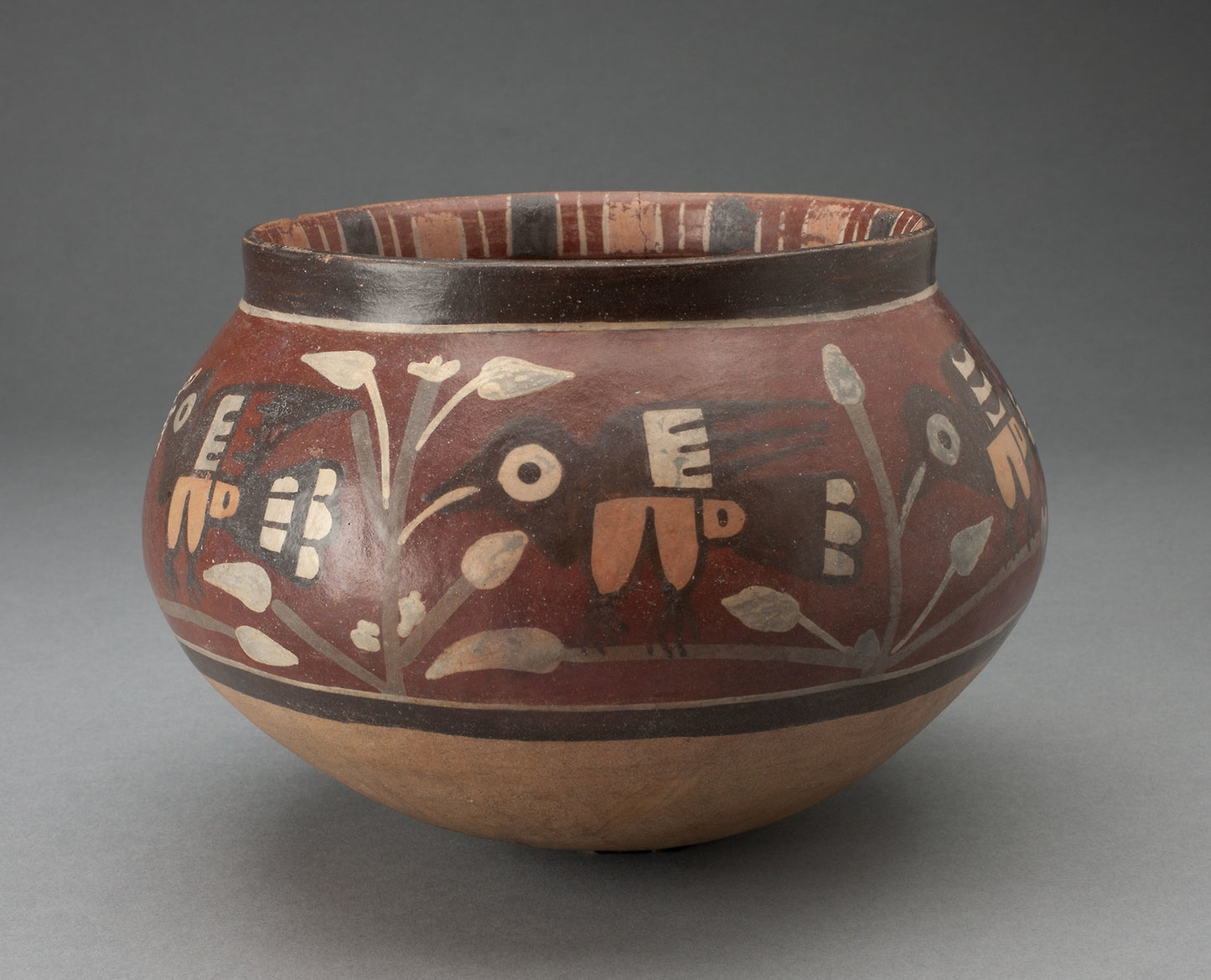 Bowl Depicting Birds in an Agricultural Field - Nazca, Poster Print Wall Art
