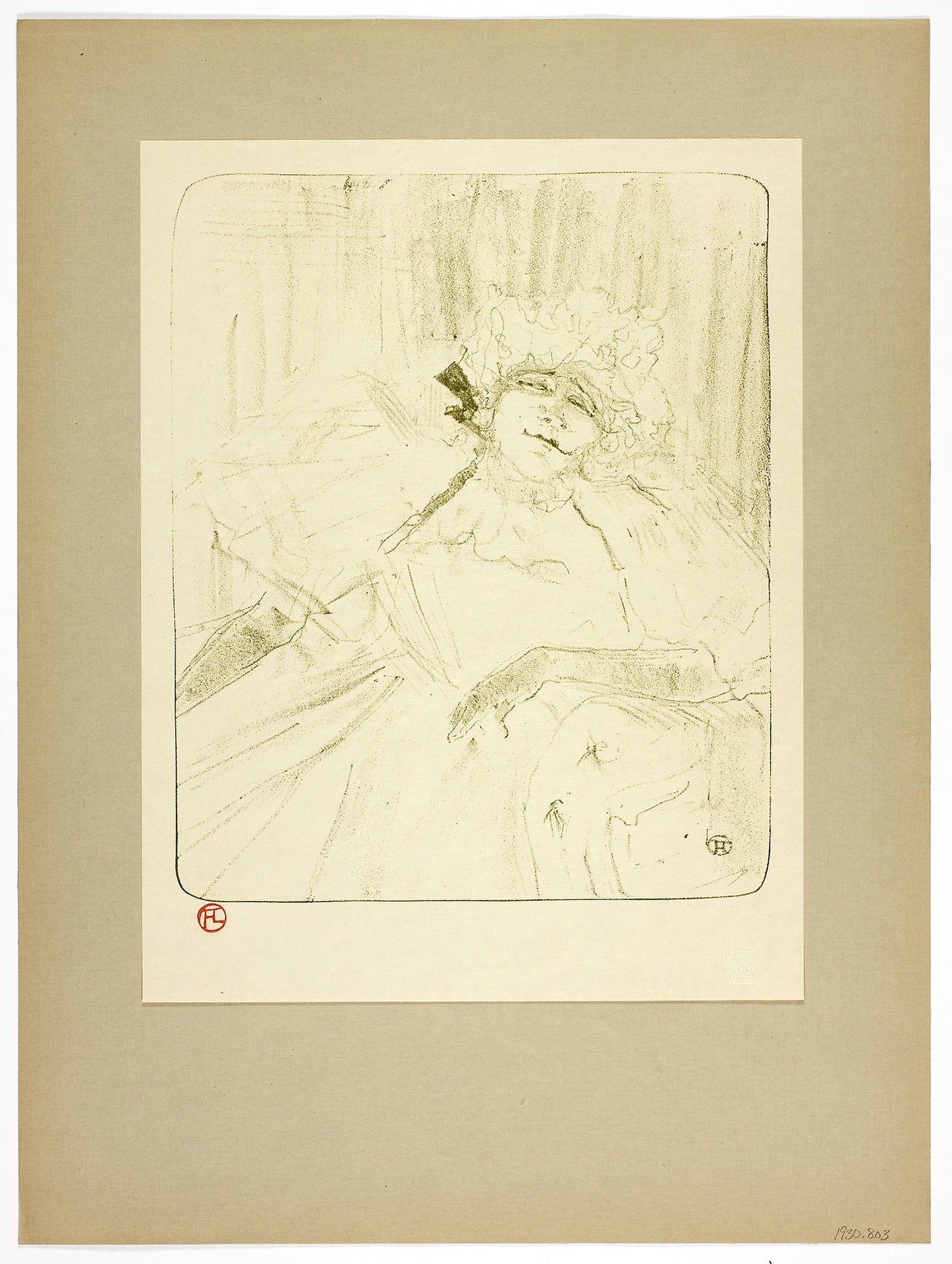 An Old Song, plate five from Yvette Guilbert: Henri de Toulouse-Lautrec (French, 1864-1901),16x12"(A3) Poster