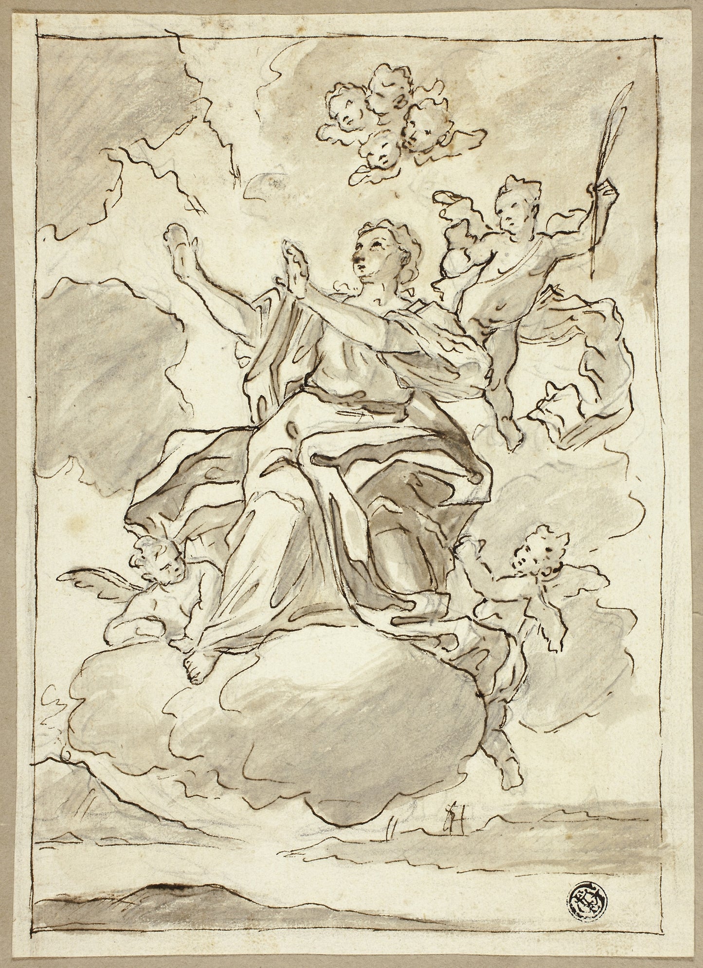 Ascension of Female Saint - Martino Altomonte (Italian, 1657-1745), Poster Print Wall Art
