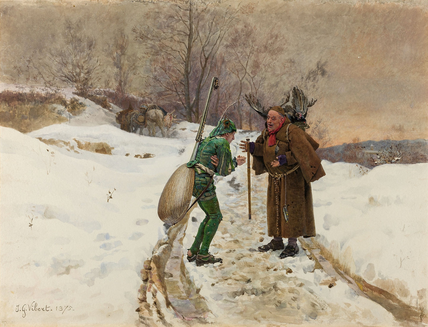 The Ant and the Grasshopper - Jehan Georges Vibert, Poster Print Wall Art