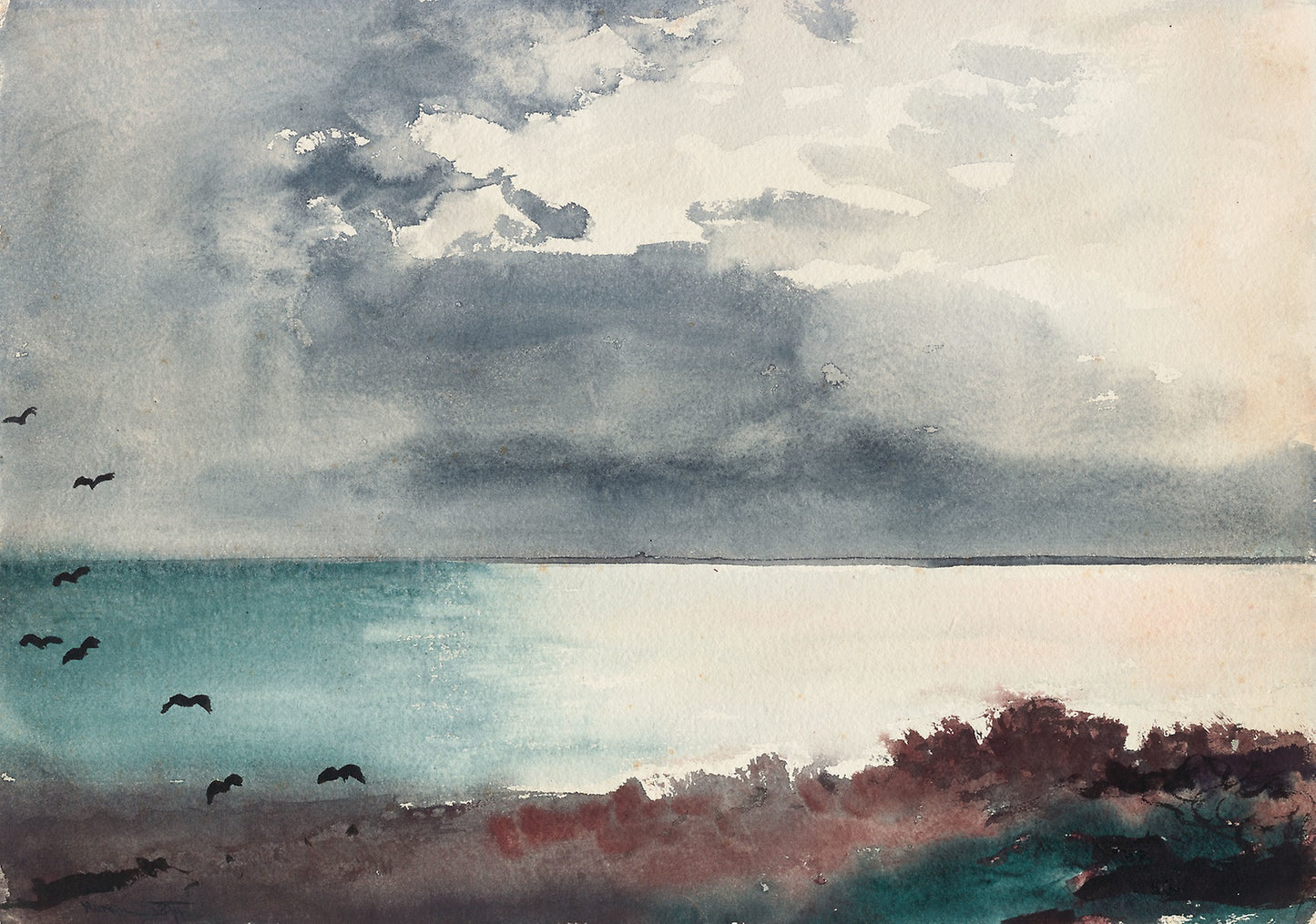 Breaking Storm, Coast of Maine - Winslow Homer, Poster Print Wall Art