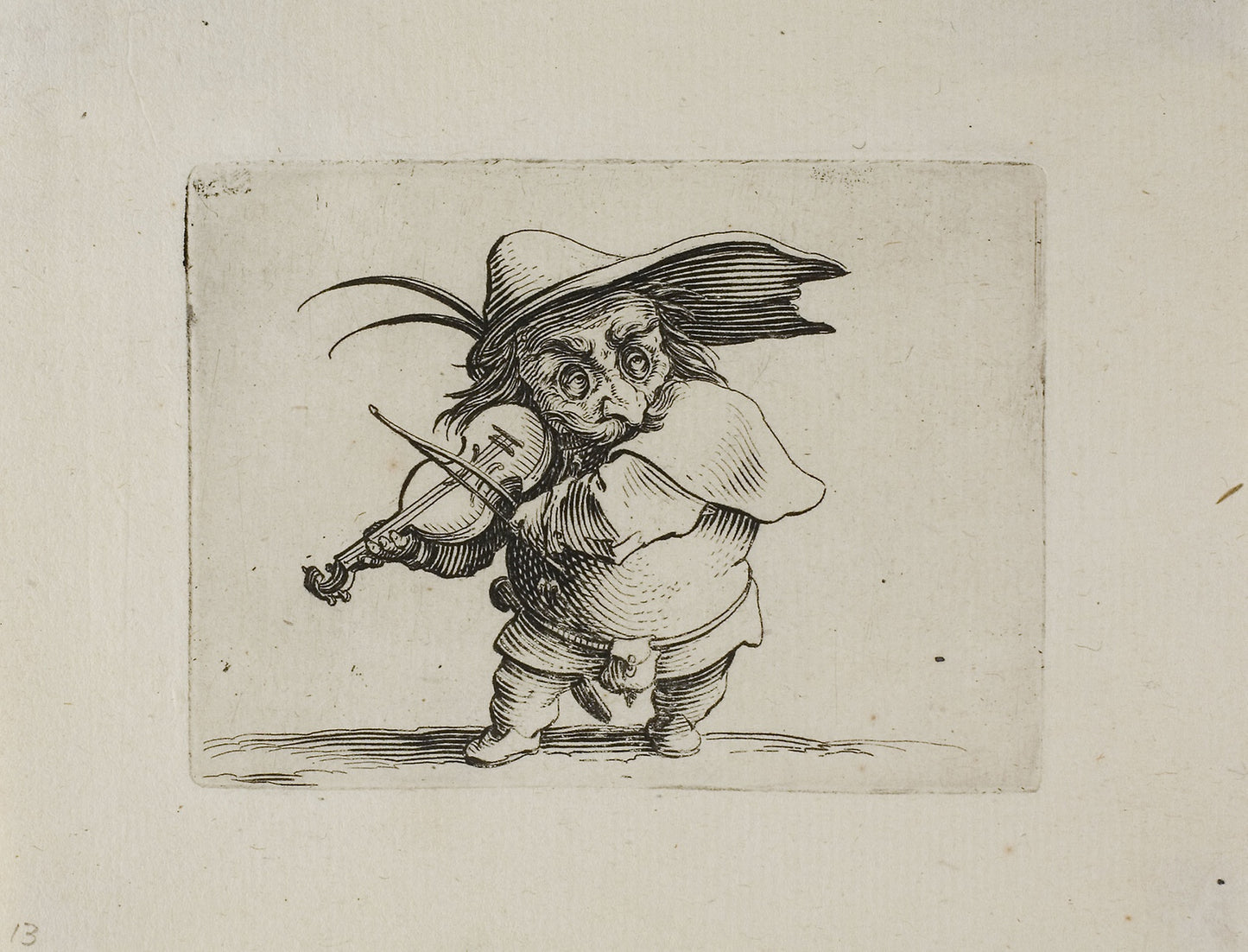 The Violin Player, from Varie Figure Gobbi - Jacques Callot, Poster Print Wall Art