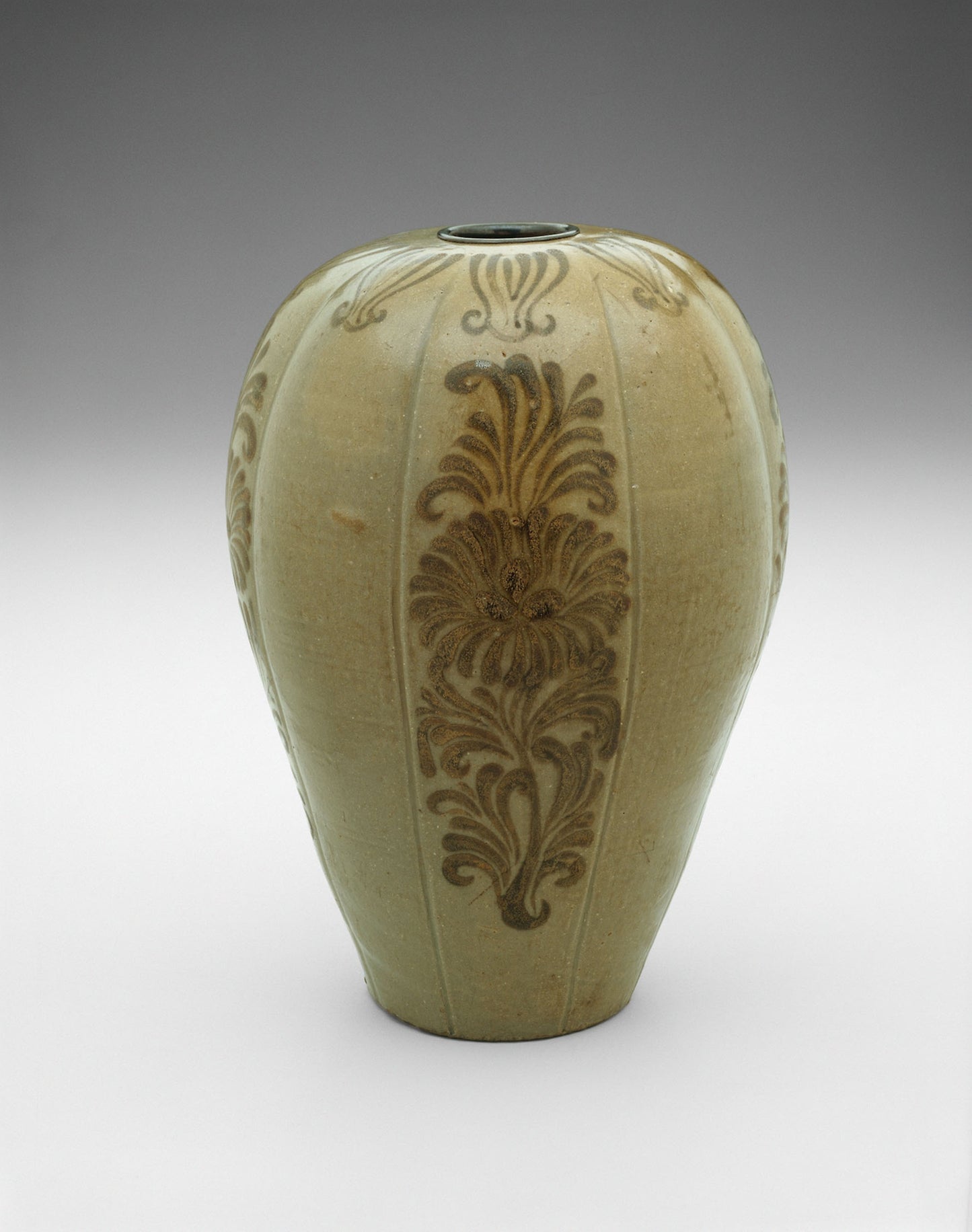 Lobed Vase with Stylized Floral Scrolls - Korea, Poster Print Wall Art