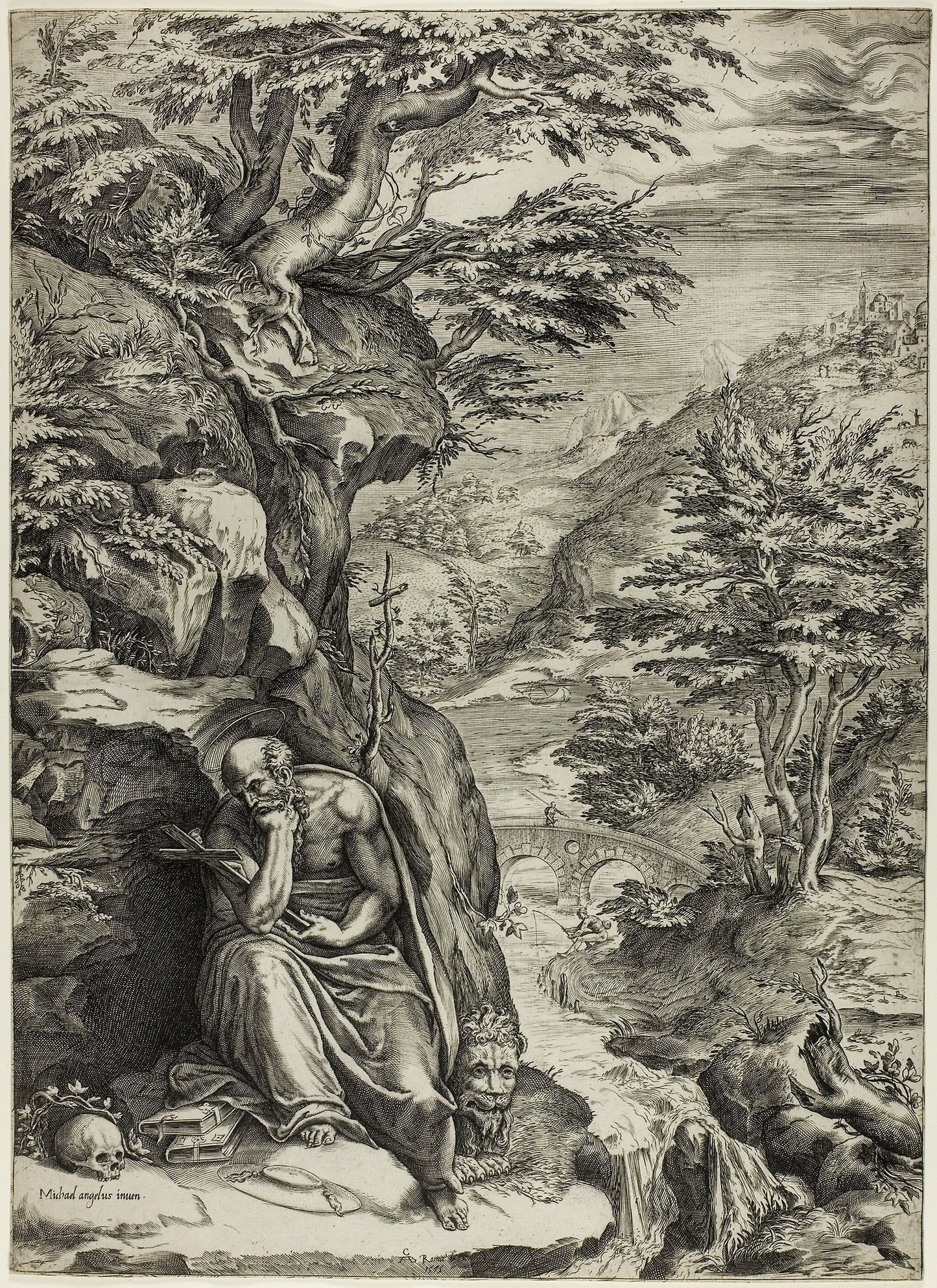 Saint Jerome in the Desert - Cherubino Alberti (Italian, 1553-1615), Poster Print Wall Art